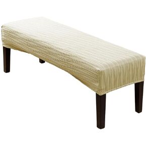 Stretch Jacquard Dining Bench Cover - Anti-Dust Removable Bench Slipcover Washable Bench Seat Protector Cover for Living Room, Bedroom, Kitchen (Navy)