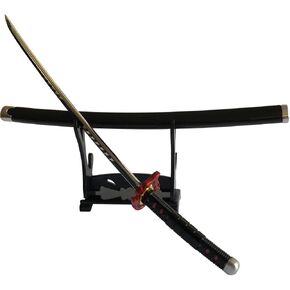 Demon Slayer 1/6 Size 10'' Kamado Tanjirou Katana Martial Arts Game Collection Sword Party Supplies Gift Sword Metal Room Decoration (Kamado Tanjirou-3)