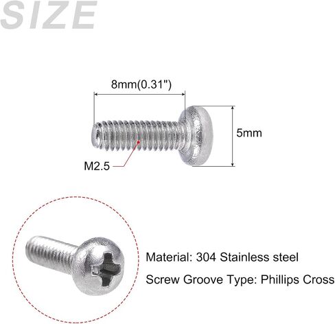 براغي آلة METALLIXITY (M6x12mm) 30 قطعة، مسامير فيليبس كروس 304 من الفولاذ المقاوم للصدأ - لتركيب الأثاث، والمثبتات الميكانيكية، والمعدات المكتبية in Saudi Arabia