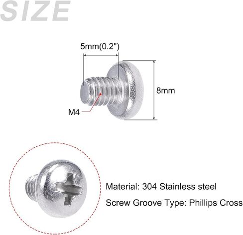 براغي آلة METALLIXITY (M6x12mm) 30 قطعة، مسامير فيليبس كروس 304 من الفولاذ المقاوم للصدأ - لتركيب الأثاث، والمثبتات الميكانيكية، والمعدات المكتبية in Saudi Arabia