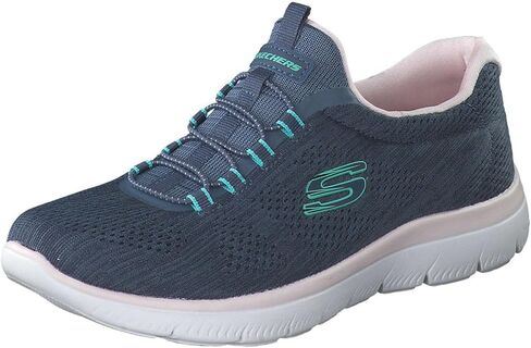 Skechers Women's Summits Fun Flare Sneaker, Taupe/Pink=TPPK, 7 Wide in Saudi Arabia