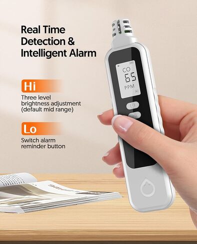 Carbon Monoxide Detectors Portable CO Detector Battery Powered, Handheld Carbon Monoxide Monitor Alarm Detector with LCD Display for Home/Outdoor/Travel (Batteries Included) (Black) in Kuwait