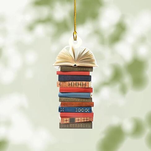 كتاب زخرفة شجرة عيد الميلاد، هدايا لمحبي الكتب، الاكريليك الإبداعية عيد الميلاد كتاب زخرفة السيارة، شجرة عيد الميلاد الديكور عطلة ديكور المنزل لهجات ديكور المنزل in Saudi Arabia