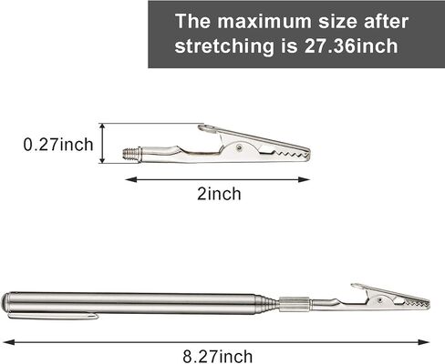 4 Pieces Telescopic Alligator Clips Metal Multimeter Alligator Clamps with Pen Clip for Electronic Automotive Repairing Jewelry Fastening Picking Items (Range 8.27-36 Inch) in Saudi Arabia