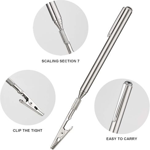 4 Pieces Telescopic Alligator Clips Metal Multimeter Alligator Clamps with Pen Clip for Electronic Automotive Repairing Jewelry Fastening Picking Items (Range 8.27-36 Inch) in Saudi Arabia