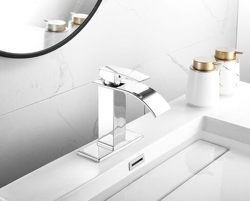 Bathroom Faucet Black Single Hole One Handle Vanity Bathroom Sink Faucet Waterfall Deck Mount Commercial Lavatory Bath Mixer Tap in Saudi Arabia