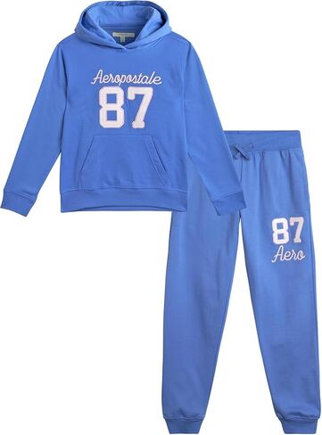 AEROPOSTALE Girls' Sweatsuit Set - 2 Piece Fleece Pullover Hoodie Sweatshirt, Jogger Sweatpants - Track Suit for Girls (7-16) in Saudi Arabia