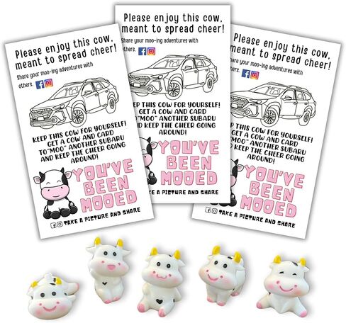 بطاقات بطاقات Moo Moo Sub Aru Cow | 50 pk 2x3.5 "تمثال البط المطاطي أنا أحب المرتفعات سوبا الخاصة بك لسلاسل المفاتيح ملصقات صندوق ملصق لطيف in Kuwait