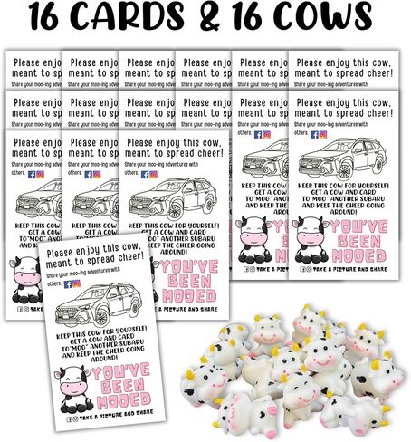 بطاقات بطاقات Moo Moo Sub Aru Cow | 50 pk 2x3.5 "تمثال البط المطاطي أنا أحب المرتفعات سوبا الخاصة بك لسلاسل المفاتيح ملصقات صندوق ملصق لطيف in Kuwait