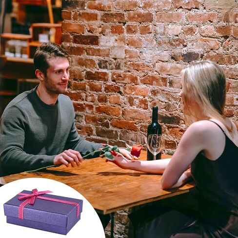 12pcs Jewelry Paper Boxes Bulk Purple Cardboard Rectangle Box Cases with Ribbon Bow for Birthday Wedding Earring Ring Necklace Bangle Bracelets Packaging 3.2 x 2.1 Inches in Saudi Arabia