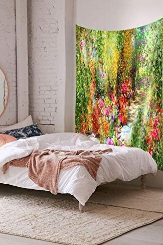 JAWO Flower Tapestry Colorful Floral Plants Tapestry Spring Theme Mystic Secret Garden Wild Flower Tapestry Wall Hanging Dorm Decor Wall Tapestries For Living Room Bedroom Picnic Wall Deco (80X60) in Kuwait