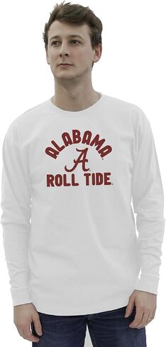 Blue 84 Men's Alabama Crimson Tide Long Sleeve T Shirt Line Up Secondary Color, White, XX-Large in Saudi Arabia