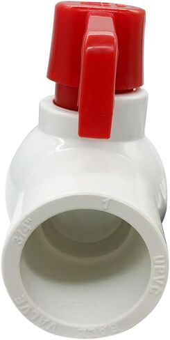 1/2 "صمام كروي PVC بمقبس منزلق ربع دورة أحمر على شكل حرف T صمام إغلاق أنابيب المياه (عبوة من 6) in Saudi Arabia