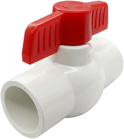 1/2 "صمام كروي PVC بمقبس منزلق ربع دورة أحمر على شكل حرف T صمام إغلاق أنابيب المياه (عبوة من 6) in Saudi Arabia