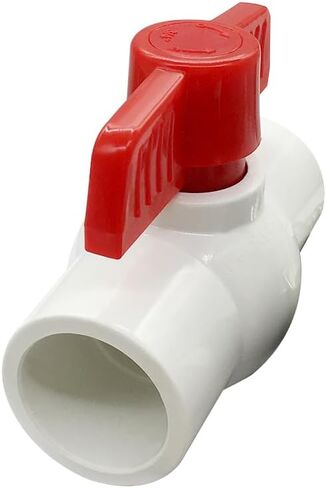 1/2 "صمام كروي PVC بمقبس منزلق ربع دورة أحمر على شكل حرف T صمام إغلاق أنابيب المياه (عبوة من 6) in Saudi Arabia