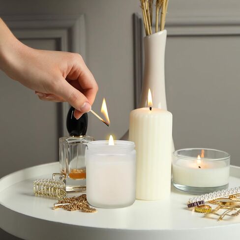 شموع معطرة من ماغنوليا وخشب الصندل للمنزل، هدية شموع للرجال، شموع برائحة الصويا، جرة سوداء in Saudi Arabia