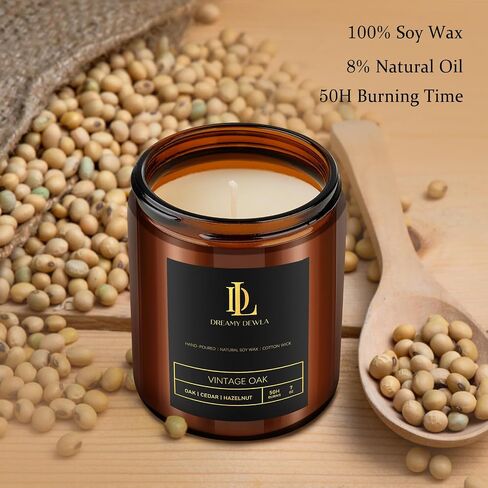 شموع معطرة من ماغنوليا وخشب الصندل للمنزل، هدية شموع للرجال، شموع برائحة الصويا، جرة سوداء in Saudi Arabia