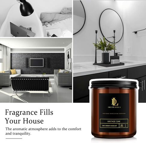 شموع معطرة من ماغنوليا وخشب الصندل للمنزل، هدية شموع للرجال، شموع برائحة الصويا، جرة سوداء in Saudi Arabia