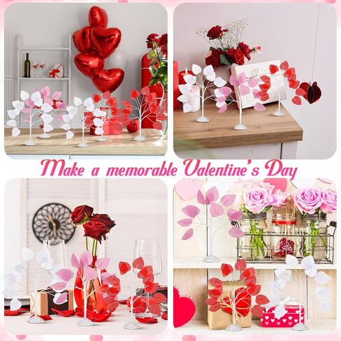 8 قطع من أشجار عيد الحب الصناعية من Uiifan، أشجار صناعية صغيرة لعيد الحب، أشجار منضدية بلاستيكية لتزيين طاولة عيد الحب للمنزل، إكسسوارات داخلية لحفلات الزفاف in Kuwait