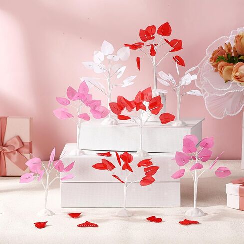 8 قطع من أشجار عيد الحب الصناعية من Uiifan، أشجار صناعية صغيرة لعيد الحب، أشجار منضدية بلاستيكية لتزيين طاولة عيد الحب للمنزل، إكسسوارات داخلية لحفلات الزفاف in Kuwait