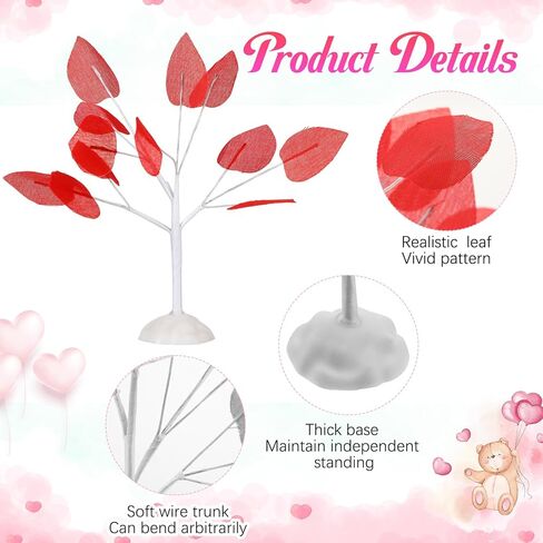 8 قطع من أشجار عيد الحب الصناعية من Uiifan، أشجار صناعية صغيرة لعيد الحب، أشجار منضدية بلاستيكية لتزيين طاولة عيد الحب للمنزل، إكسسوارات داخلية لحفلات الزفاف in Kuwait