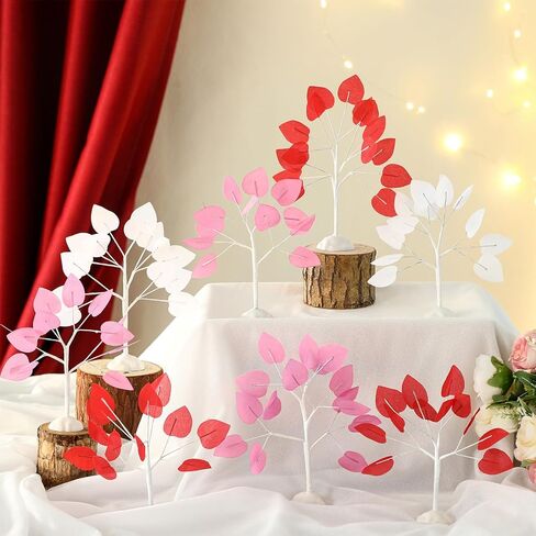 8 قطع من أشجار عيد الحب الصناعية من Uiifan، أشجار صناعية صغيرة لعيد الحب، أشجار منضدية بلاستيكية لتزيين طاولة عيد الحب للمنزل، إكسسوارات داخلية لحفلات الزفاف in Kuwait