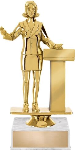 جائزة التاج للتحدث أمام الجمهور، جائزة للسيدات للتحدث أمام الجمهور مقاس 6.5 بوصة على قاعدة كأس بيضاء فاخرة in Saudi Arabia