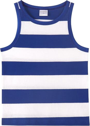 Spring&Gege Boys Striped Tank Tops Summer Sleeveless Cotton T Shirt (4-12 Years) in Kuwait