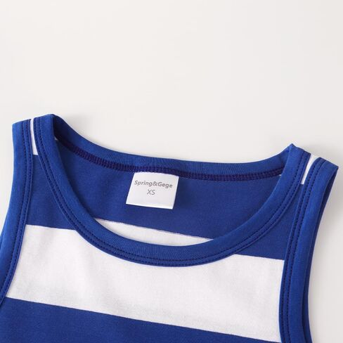 Spring&Gege Boys Striped Tank Tops Summer Sleeveless Cotton T Shirt (4-12 Years) in Kuwait