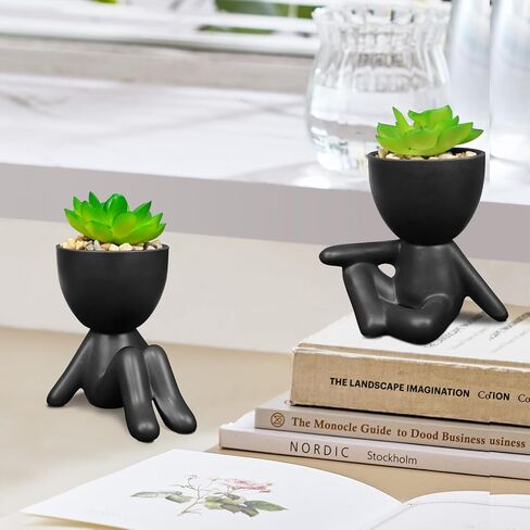 Pack of 4 White Mini Artificial Succulents, Ceramic Humanoid Greenery, Artificial Fake Plants, Bathroom Plants for Bathroom Decoration, Indoor Office, Christmas Decorations in Saudi Arabia