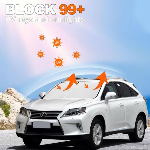 Car Windshield Sun Shade for Ford F-150 2015-2020 Accessories Sunshade Window Sun Visor Protector Foldable Blocks UV Rays Keep Your Car Cool in Saudi Arabia