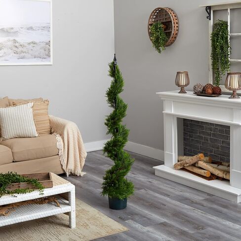 Nearly Natural Cypress Spiral Artificial Tree, 5ft, Green in Saudi Arabia