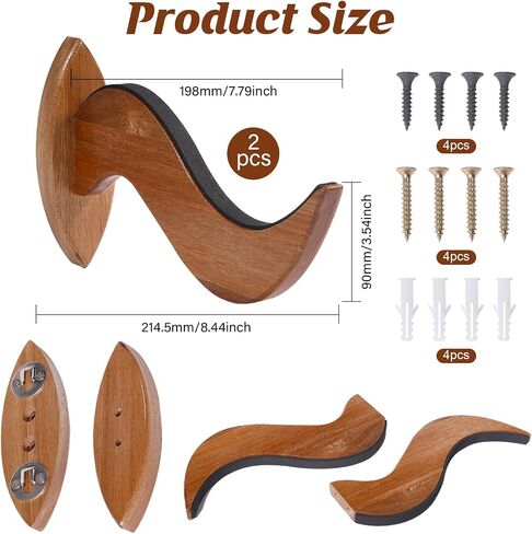 GLOBLELAND 2 Sets Surfboard Wall Rack Display Surfboard Wall Mount Wood Surf Board Wall Hangers for Surfboard Snowboard Kiteboard Storage Home Decor in Saudi Arabia