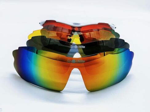 Polarized Sports Sunglasses for Men Women,Driving Fishing Cycling Mountain Bike Sunglasses UV400 Protection Multi Color Lenses 5 Lens Included Patented Techonolgy in Saudi Arabia