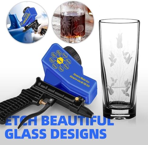 NANPU Air Sand Blaster Gun with Gravity Feed - Ceramic Nozzle, Metal Body | for Paint, Rust Removal, and Glass Etching | Versatile for Aluminum, Sand, Walnut Shells, and Soda Blasting Applications in Saudi Arabia