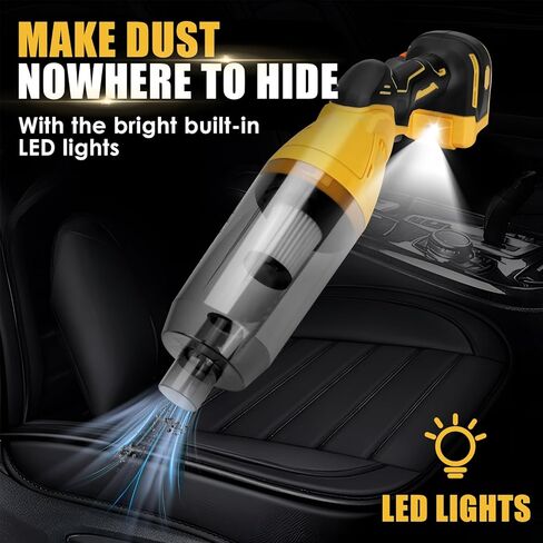 مكنسة كهربائية لاسلكية لبطارية ديوالت 20 فولت بحد أقصى، مكنسة كهربائية محمولة بدون فرش بقدرة 600 وات، مكنسة كهربائية محمولة بقوة 26 كيلو باسكال لسجاد الأرضيات الصلبة وسيارة الحيوانات الأليفة in Kuwait