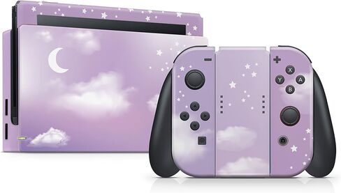 TACKY DESIGN Pastel Pink Clouds Skin Compatible with Nintendo Switch, Sky Moon Skin Compatible with Nintendo Switch Skin, Vinyl 3m Sticker, Full wrap Cover in Saudi Arabia