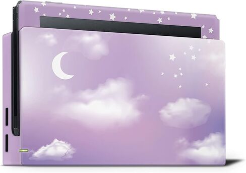 TACKY DESIGN Pastel Pink Clouds Skin Compatible with Nintendo Switch, Sky Moon Skin Compatible with Nintendo Switch Skin, Vinyl 3m Sticker, Full wrap Cover in Saudi Arabia