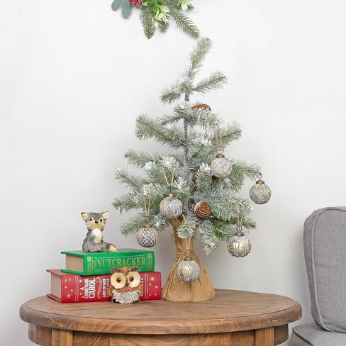 AuldHome Farmhouse Ball Ornaments (Set of 6, 2", Silver); Distressed Metal Tin Glass Ball Vintage Style Christmas Decorations in Saudi Arabia