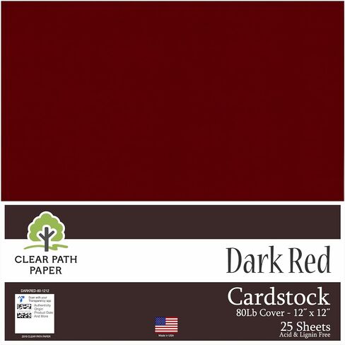 Dark Red Cardstock - 4 x 4 inch - 80Lb Cover - 100 Sheets - Clear Path Paper in Saudi Arabia