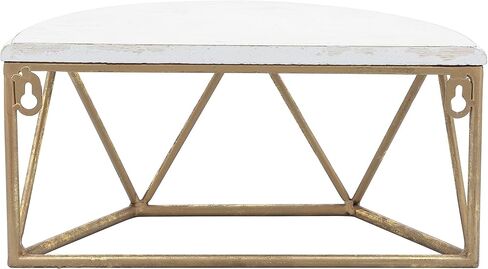Sagebrook Home Demilune Wall Shelf Rustic Bedroom and Bathroom Shelves, White and Gold, 12 L x 6 W x 6 H Inches in Saudi Arabia