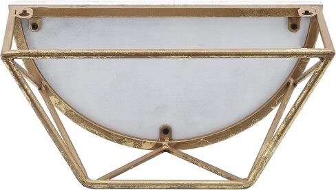 Sagebrook Home Demilune Wall Shelf Rustic Bedroom and Bathroom Shelves, White and Gold, 12 L x 6 W x 6 H Inches in Saudi Arabia