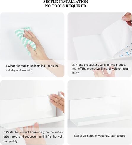 Acrylic Floating Shelves for Wall, 2 PCS Floating Bookshelf, No Drill Display Picture Shelves, Wall Storage Shelves Used for Bathroom/Kitchen/Living Room in Saudi Arabia