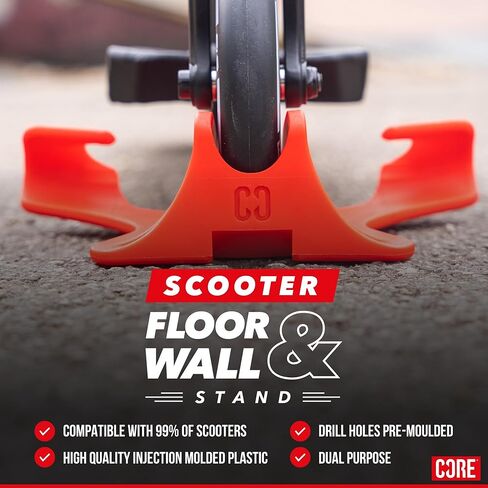 حامل سكوتر CORE Stunt - حامل عجلة سكوتر عالمي وحامل على الحائط، حامل سكوتر 2 في 1، يناسب جميع أحجام العجلات، قفل سكوتر معلق على الحائط in Kuwait