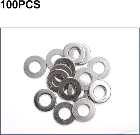 M5x10mmx0.5mm 100 قطعة 304 غسالة من الفولاذ المقاوم للصدأ غسالة مسطحة مستديرة من الفولاذ المقاوم للصدأ in Kuwait