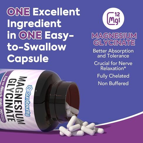 Magnesium Glycinate, for Kids & Adults, Chelated for Max Absorption, Gut-Friendly, Non-GMO, Calm, Relax & Restful Slumber, Easy to Swallow, 120 Mini Caps in Saudi Arabia