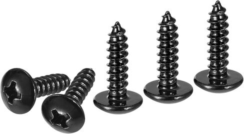 #4x1/2 Sheet Metal Screws - 100 Pack - for Wood, Furniture - 304 Stainless Steel Phillips Truss Head Self Tapping Tip Wood Screws - Black in Saudi Arabia