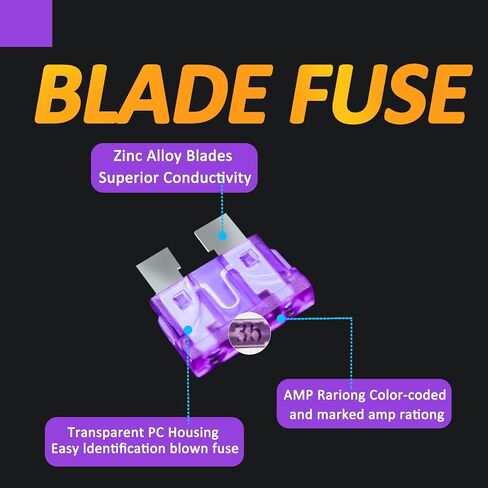 30Pcs 25A Standard Auto Car Blade Fuses for Car Boat Truck SUV Automotive Replacement Fuses in Kuwait