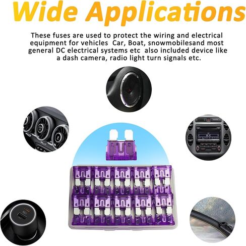 30Pcs 25A Standard Auto Car Blade Fuses for Car Boat Truck SUV Automotive Replacement Fuses in Kuwait