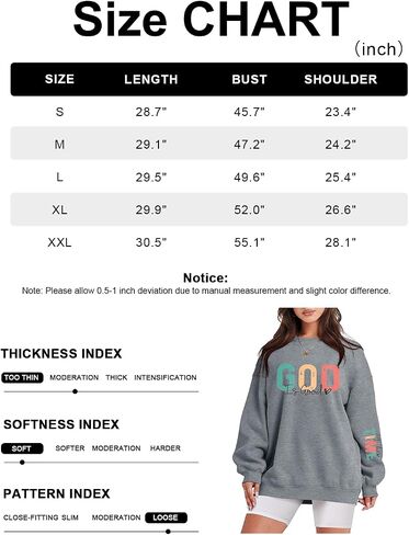 VILOVE God is Good Sweatshirt Christian Shirts for Women Oversized Jesus Religious Pullover Bible Verse Inspirational Tops in Saudi Arabia